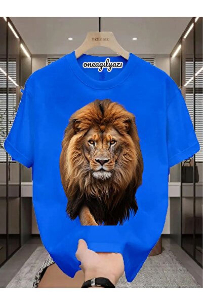 H&GHAMLEGİYİM Lion Printed Oversize T-Shirt