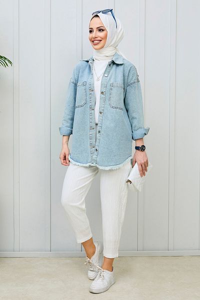 TOFİSA Denim Shirt Ice Blue - 11394