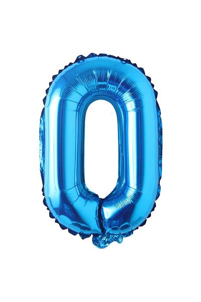 Ropet Metallic foil balloon, Number 0, birthday, 80 cm, Blue