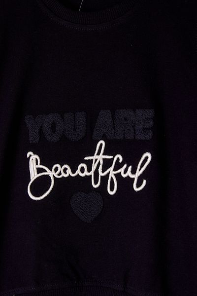 TOFİSA Black Inton Sweatshirt for Girl - 26105