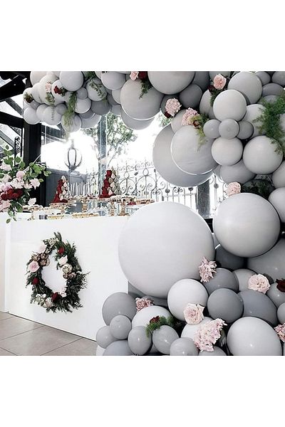 Ropet Set of 100 latex balloons, Grey, 30cm, Ropet