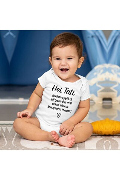 OEM Body personalizat pentru bebeluși cu mesaj pentru viitorul tată, alb, 100% bumbac, 0-3 luni