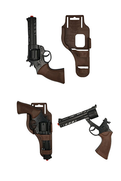 hediyecik Diecast Altıpatlar Tabanca Gerçekçi Metal Oyuncak Silah Kapsül Atar 22 Cm