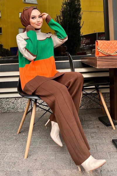 TOFİSA Tunic Trousers Brown - 21796