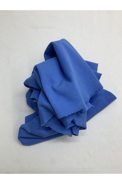 Yiğit Kumaş Saks Blue Camisole (Ribana) Fabric, Piece 70X110 cm