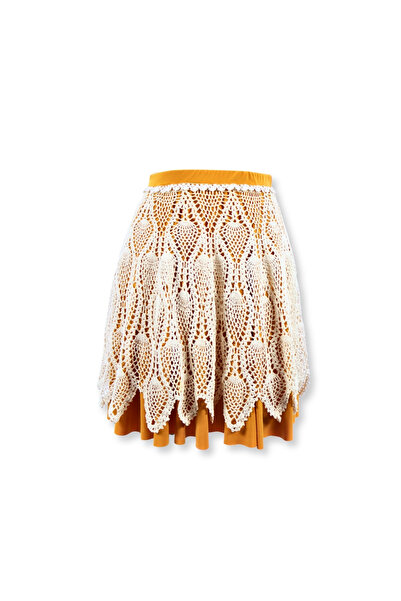 Seher Ayral Mediha – Tığ Dantel Kaplamalı Kloş Etek