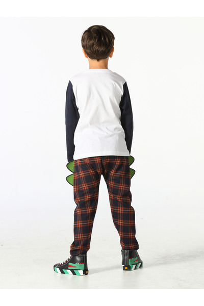 Casabony Σετ αγορίστικο καρό παντελόνι και μπλουζάκι - Noise