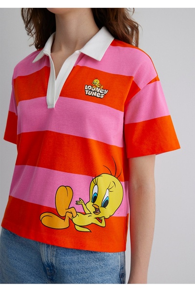 Mavi Βαμβακερό μπλουζάκι με τυπωμένο tweety κανονική εφαρμογή