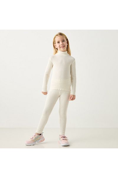 Juniors Textured Leggings With Elasticated Waistband