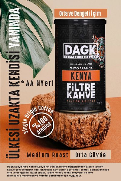 Dagk 200 g Kenya 100% Arabica Flitre Coffee Tnk