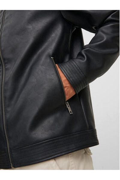 Jack & Jones Jachetă din piele ecologică pentru bărbați Jack Jones 12223141 Neagră
