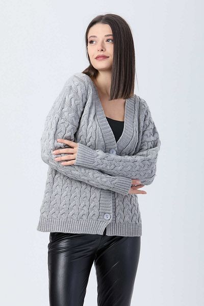 TOFİSA Cardigan de tricotaj gri - 24033