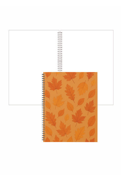 OBRO Agenda cu Spirala, Caiet, Foi Veline Albe, Fara Liniatura, Frunze Toamna...