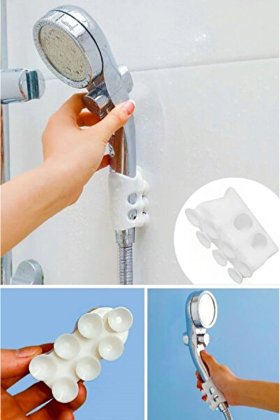 TUMU LIFE Vantuzlu Duş Başlığı Tutacağı Silikon Vantuzlu Banyo Başlığı Askı T...