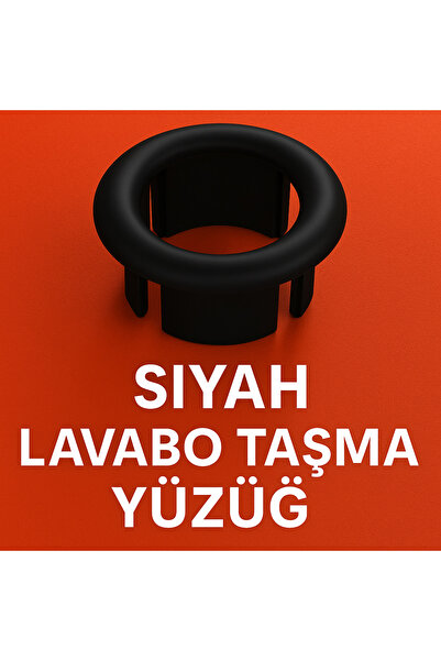 DESIPHON SİYAH RENKLİ, ŞIK TASARIMLI, ESTETİK VE UYUMLU LAVABO TAŞMA YÜZÜĞÜ –...