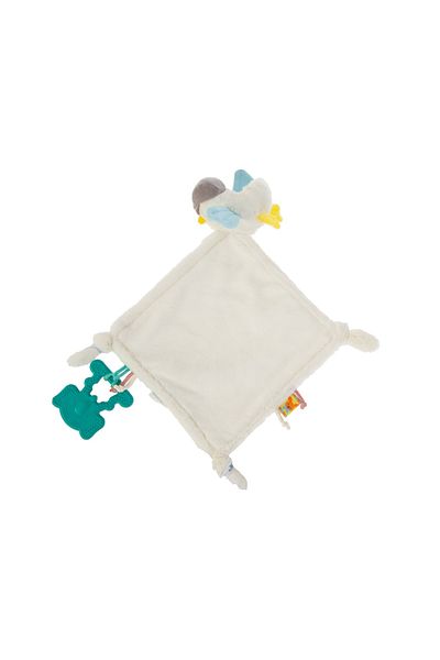 Babyjem Jucarie dentitie cu paturica pathwork Bird, BabyJem, alb