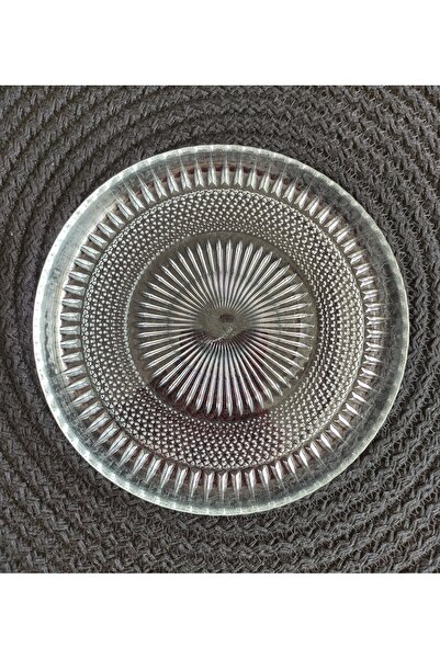 Loop Dik Kenarlı Cam İkram Tabağı 14 cm 6 Adet