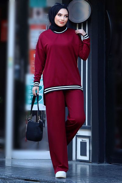 TOFİSA Tunic Trousers Claret Red - 11321