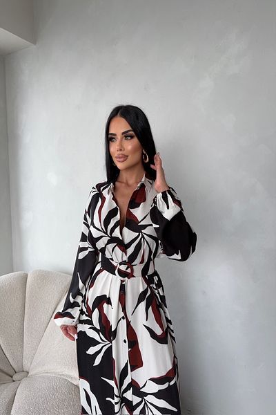 LİLA İSTANBUL Rochie de vară cu model cu nasturi, cu guler de cămașă
