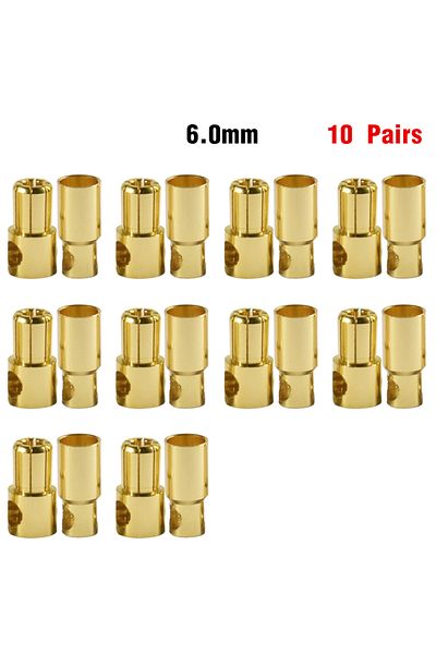 Choice 10pairs 6.0mm 9IMOD 5/10Pair RC Bullet Connectors 2/3/3.5/4.0/5/5.5/6/8mm Male Female Banana Bullet