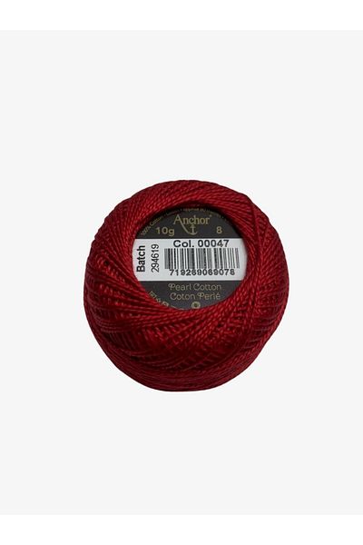 Yiğit Kumaş Embroidery Thread (Etamine Thread) Anchor No:8 Red Color 47