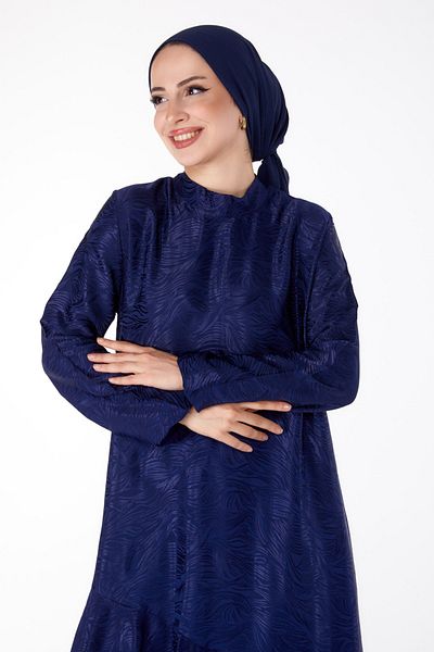 TOFİSA Φόρεμα με βολάν Navy Blue - 25602