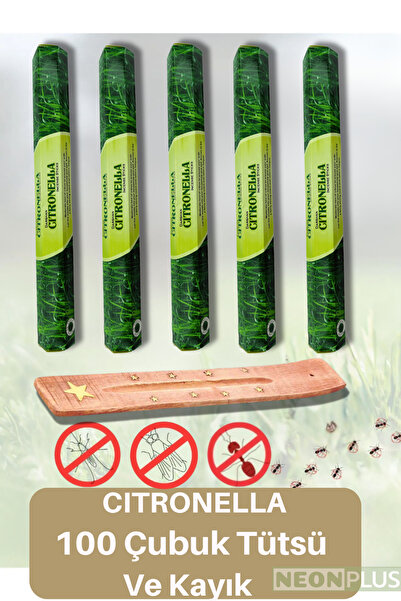 NEON PLUS Sivrisinek Önleyici Ve Arı Kovucu Koku Tütsü 5 Paket (100 ÇUBUK TÜT...