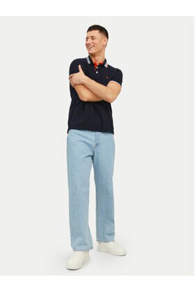 Jack & Jones Tricou polo pentru bărbați Jack Jones 12136668 Bleumarin
