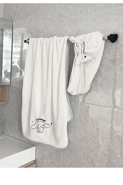 Choice Bath Towel 70x140cm White Cinnamoroll Hello Kitty Cinnamoroll Kuromi Facial Wash Towel With Dry Hair