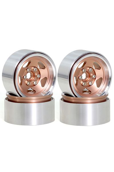 Choice 4pc bronze RC Rims 4pcs 1.9 Inch Beadlock RC Wheel Rim Set Wheel Hub for 1:10 RC Crawler Axial SCX