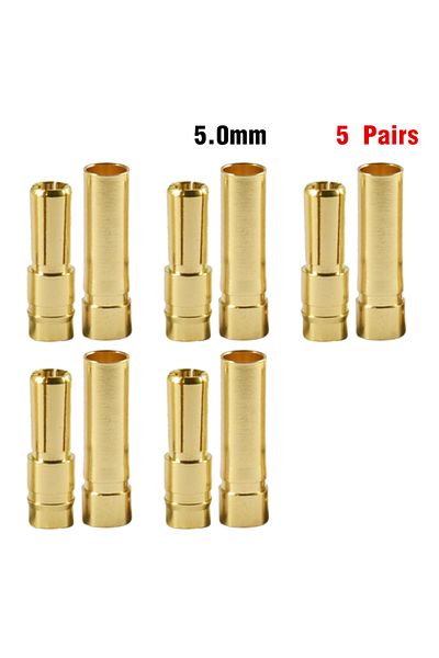 Choice 5 pairs 5.0mm 9IMOD 5/10Pair RC Bullet Connectors 2/3/3.5/4.0/5/5.5/6/8mm Male Female Banana Bullet