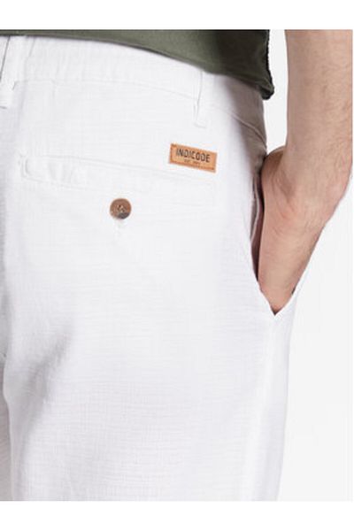 Indicode Pantaloni din material textil Clio 60-301 pentru bărbați, albi