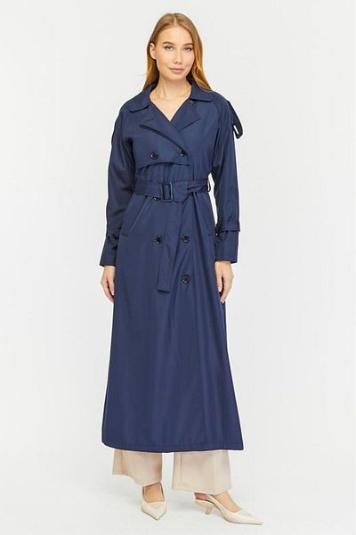 Jamila Reglan Sleeve Seasonal Lined Full Length Women's Trench Coat, Cap