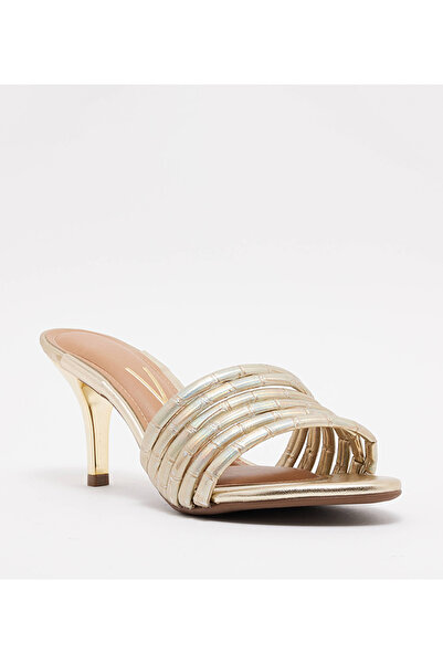 VİZZANO صندل فيزانو نسائي بكعب عالٍ ذهبي/ذهبي | صنع في البرازيل