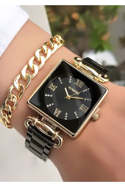 Homies Original New Season Square Case Women's Watch with Bracelet Gift