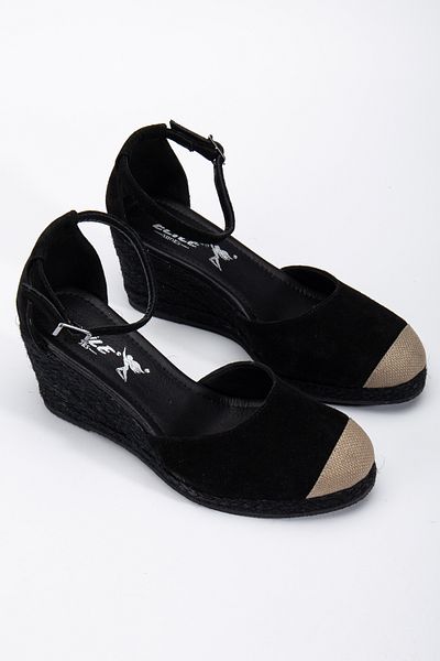 Elile Shoes Sandale cu toc cu pană din țesătură denim de la numărul 33-34-35 la numărul 41-42-43-44-45
