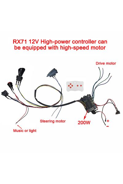 Choice RX71 12V Children electric car DIY modified,Wires and switch kit with 2.4G Bluetooth rc and controll