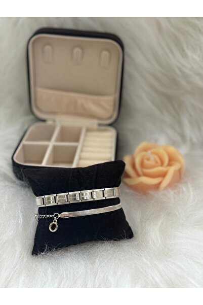 VENTİ VENTİSCA Tarnish Free Steel Letter Bracelet Italian Bracelet Set Couple...