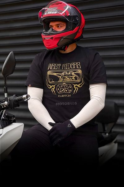 Motobros Arm Socks Sun Protection Motorcycle Cycling Arm Socks Oversleeves White