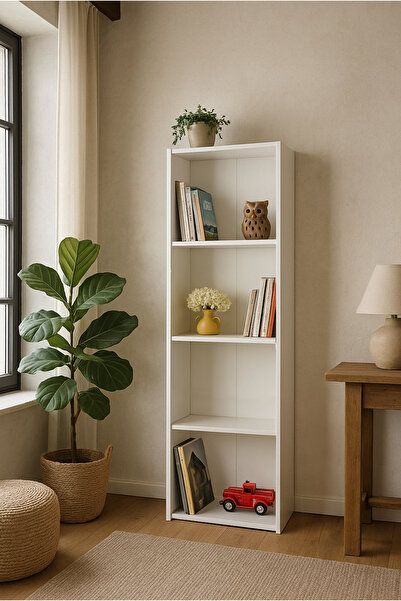 MOBETTO Promo 4 Raflı Kitaplık - Beyaz