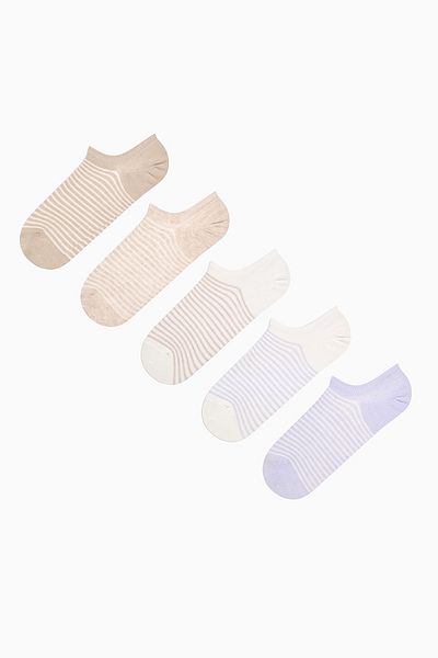 Penti 3 Pairs Cotton Striped Patterned Sneaker Socks