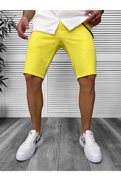 dehaine Pantaloni scurti, pentru barbati, uni, casual, galben, 13058