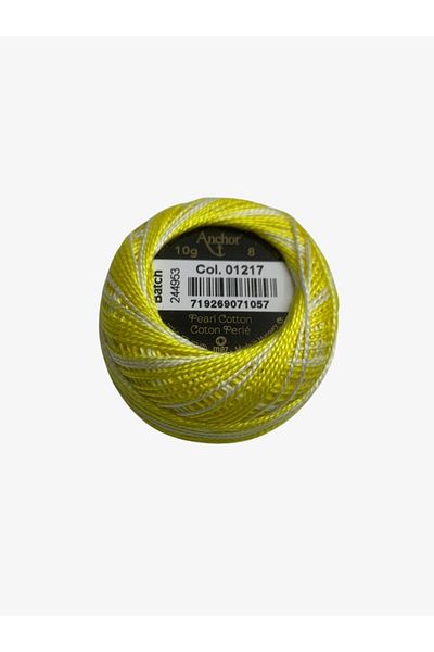 Yiğit Kumaş Embroidery Thread (Etamine Thread) Anchor No:8 Marbled Yellow Color 1217