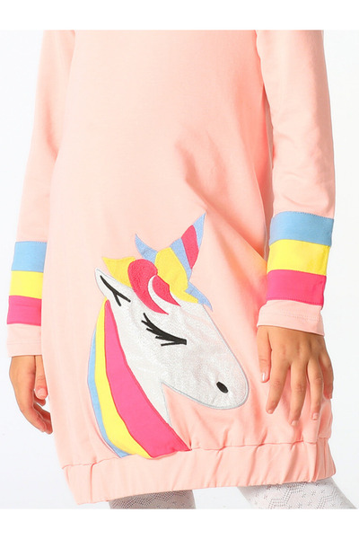 Casabony Unicorn Handles Color Hoodie Girls Dress Size: 8 Years