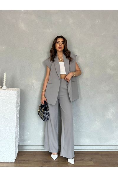 Nesil Off-Shoulder Oversize Padded Sleeveless Lined Women's Vest