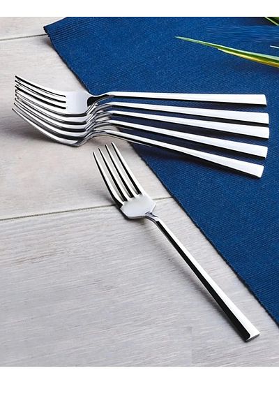 garaccu Set of 6 Stainless Steel Luxury Flat Model Dessert Forks