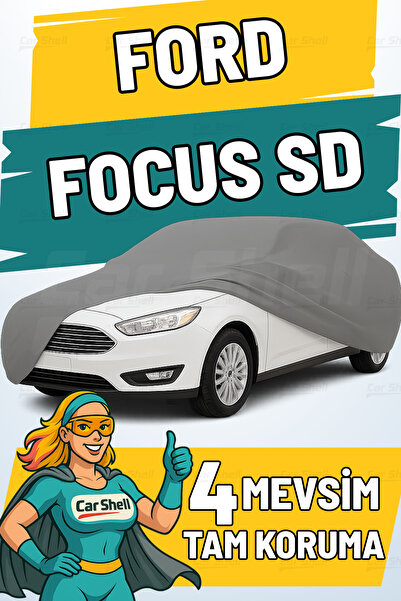 Car Shell Ford Focus Sedan Uyumlu Araba Brandası Su ve Güneş Geçirmez Çizilme...