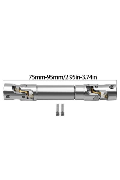 Choice silver-L75MM Metal Internal Spline Drive Shaft Universal Joint Driveshaft for 1/10 RC Car Crawler Ax