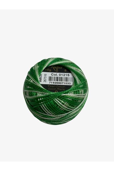 Yiğit Kumaş Embroidery Thread (Etamine Thread) Anchor No:8 Marbled Green Color 1215