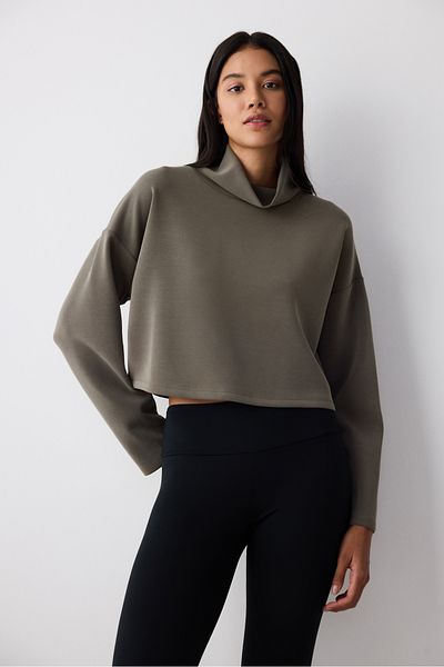 Penti Χακί Turtleneck Modal Top